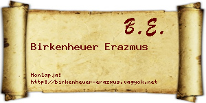 Birkenheuer Erazmus névjegykártya